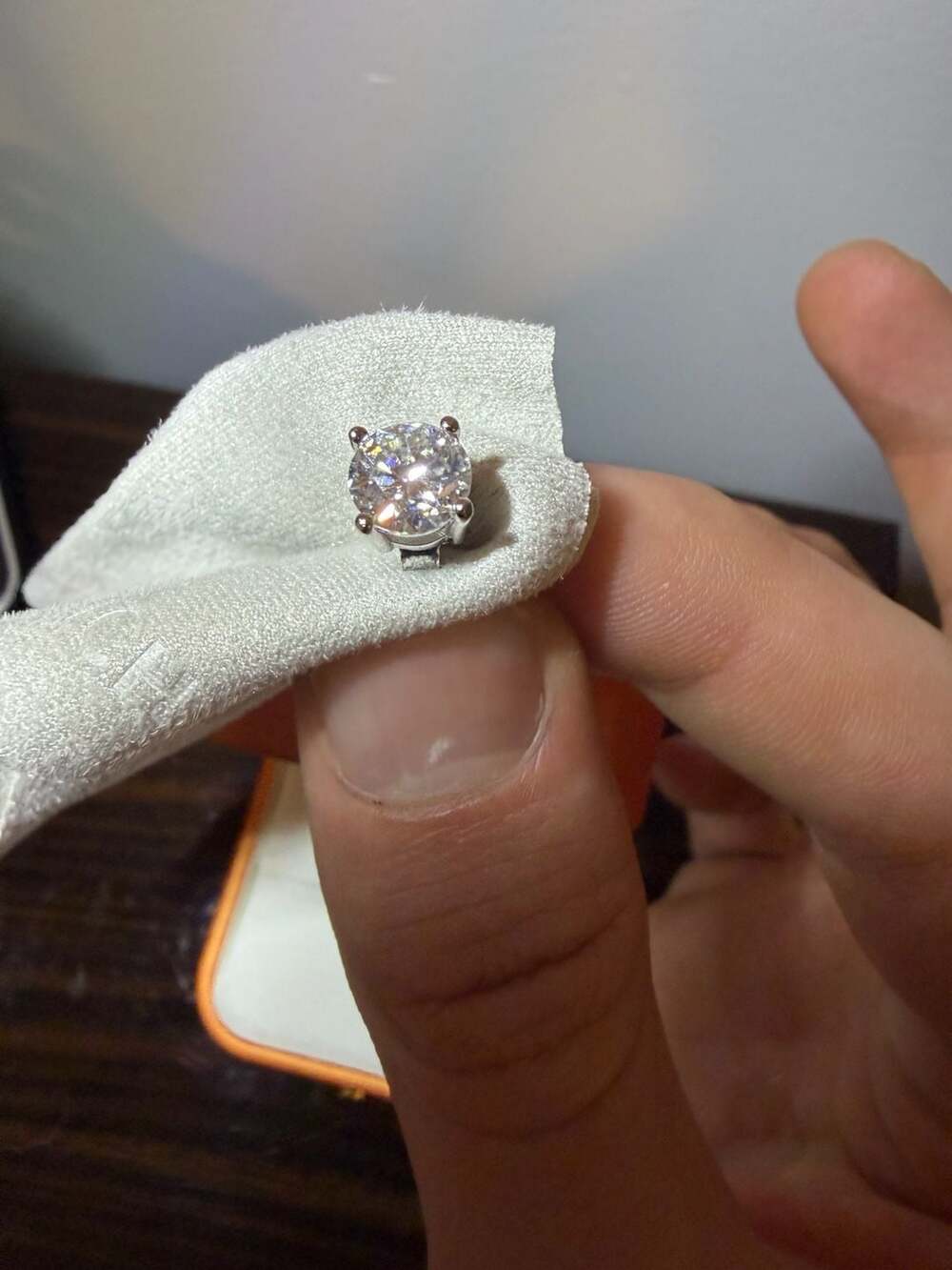 GRA Moissanite Round Stud Earrings 6.5mm 1ct